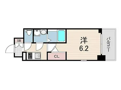 アドバンス神戸マーレ(1K/9階)の間取り写真