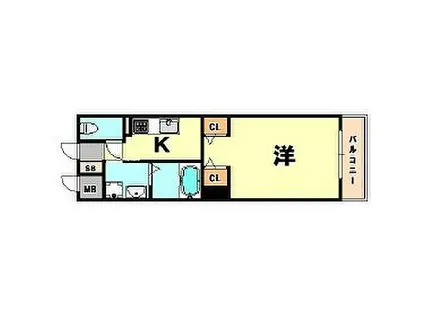 ジアコスモ神戸三宮(1K/5階)の間取り写真