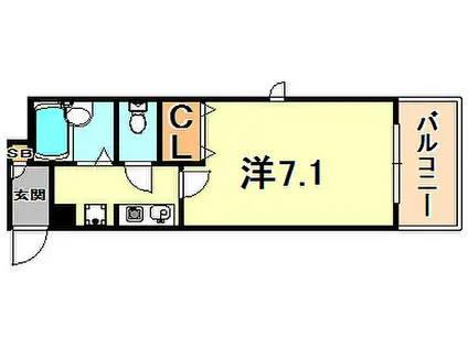 ヴェルディ神戸(1K/7階)の間取り写真