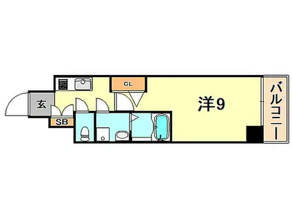 レジデンス神戸BIVIO(1K/5階)の間取り写真