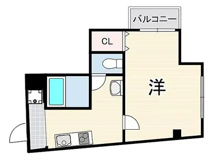 ラフォンテ三宮(1K/8階)の間取り写真