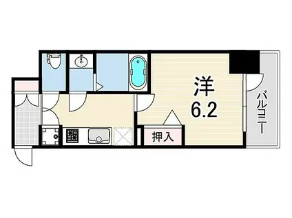 アドバンス神戸セラフィム(1K/2階)の間取り写真
