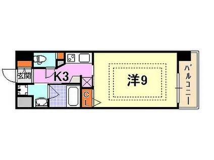 ベルフェリーク新神戸(1K/8階)の間取り写真