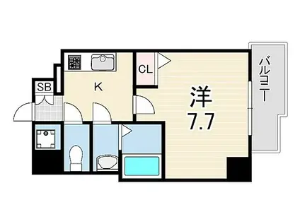 レジデンス神戸レガーロ(1K/9階)の間取り写真