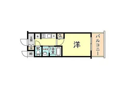 エステムコート神戸ステーションウィズ(1K/11階)の間取り写真