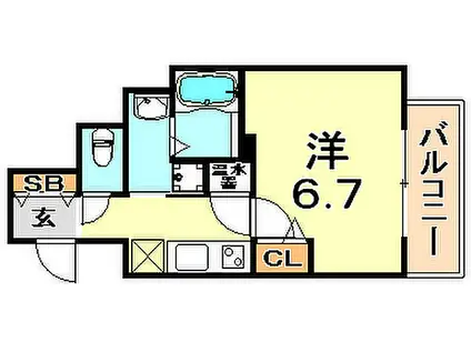 アドバンス神戸アルティス(1K/10階)の間取り写真
