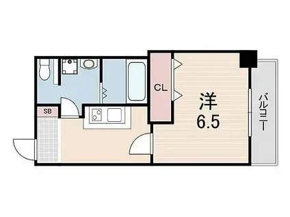 マリス神戸(1K/3階)の間取り写真