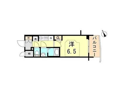 プレサンス THE神戸(1K/3階)の間取り写真