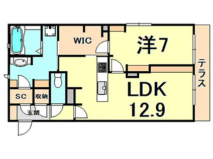スベクヒャン(1LDK/1階)の間取り写真