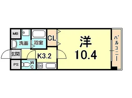 キャッスルプラザ甲子園アネックス(1K/11階)の間取り写真