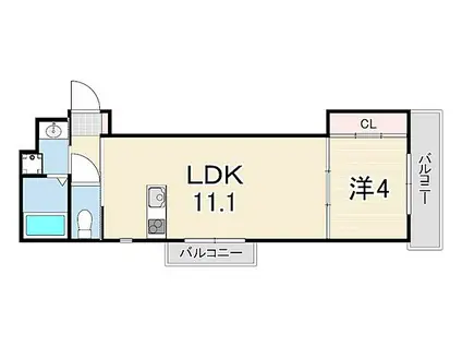 FINE RELY(1LDK/2階)の間取り写真