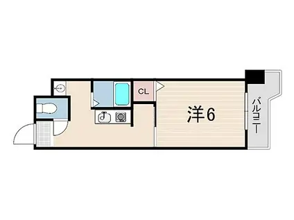 KSCOURT夙川(ワンルーム/1階)の間取り写真