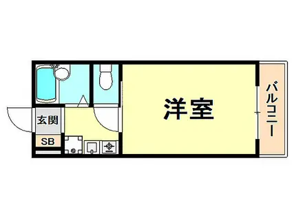 エルジャン夙川(1K/3階)の間取り写真