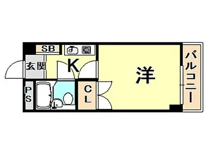 オーキッド夙川(1K/4階)の間取り写真