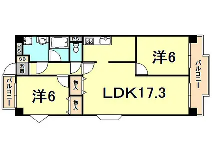 ヌンクタータ(2LDK/3階)の間取り写真