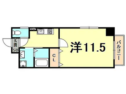 サムティ夙川レジデンス(1K/4階)の間取り写真