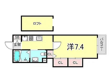 アルファレガーロ 兵庫(1K/5階)の間取り写真