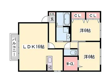 JR姫新線 播磨高岡駅 徒歩4分 2階建 築22年(2LDK/2階)の間取り写真