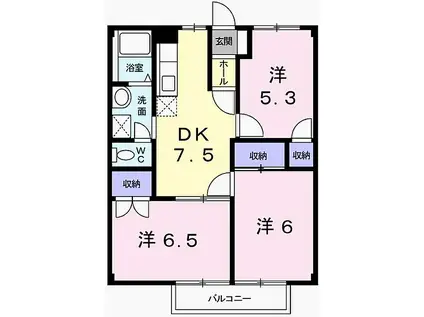 JR東海道・山陽本線 英賀保駅 徒歩24分 2階建 築30年(3DK/2階)の間取り写真