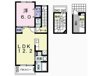 山陽電鉄本線 別府駅(兵庫) 徒歩9分 3階建 築6年(1LDK/3階)の間取り写真