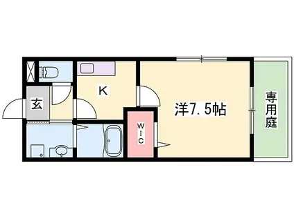JR播但線 京口駅 徒歩25分 2階建 築17年(1K/1階)の間取り写真