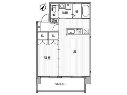 アルファレガロ神戸ウエスト(1LDK/4階)の間取り写真