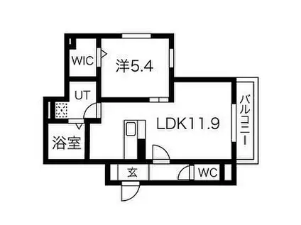 アパルトマン大倉山(1LDK/1階)の間取り写真