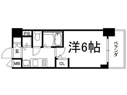プレサンス神戸西スパークリング(1K/9階)の間取り写真