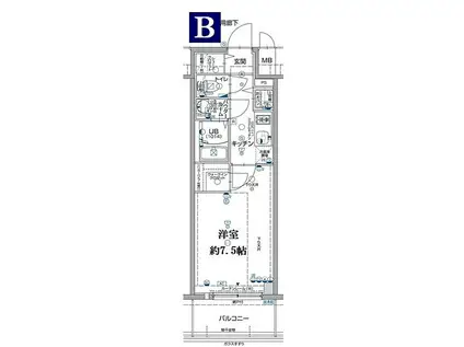 エスリード神戸レジデンス(1K/11階)の間取り写真