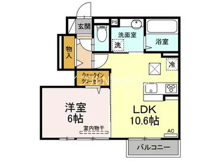 JR山陽本線 中庄駅 徒歩7分 2階建 築1年(1LDK)の間取り写真