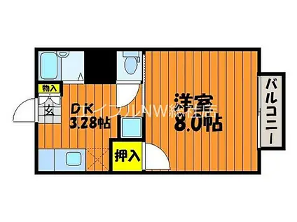 JR吉備線 東総社駅 徒歩21分 2階建 築30年(1K/1階)の間取り写真