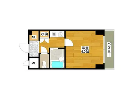 ラ・レジダンス・ド・江坂(1K/8階)の間取り写真