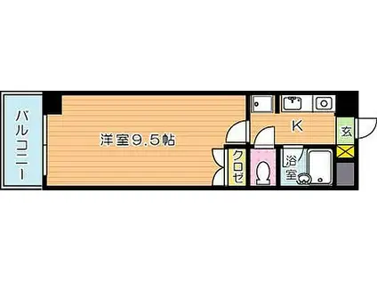 KMマンション八幡駅前III(1K/4階)の間取り写真
