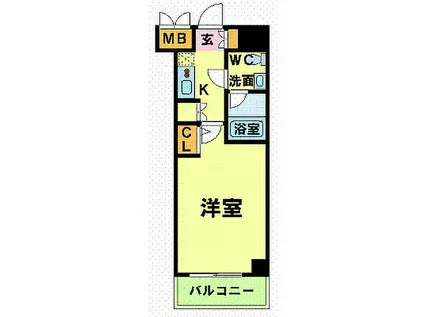 メインステージ錦糸町(1K/6階)の間取り写真