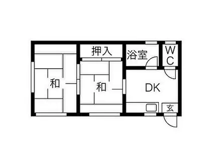 江畑アパート(2DK/2階)の間取り写真