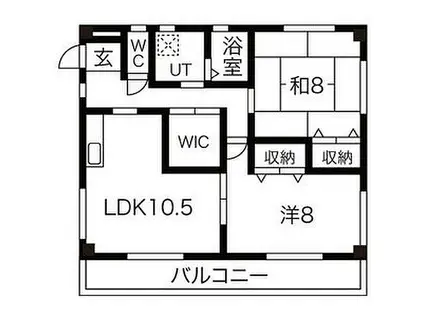 サンピュアSPACE(2LDK/3階)の間取り写真