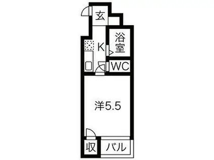 リブレ国吉田(1K/1階)の間取り写真