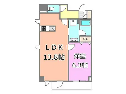 千葉ポートイースト(1LDK/3階)の間取り写真