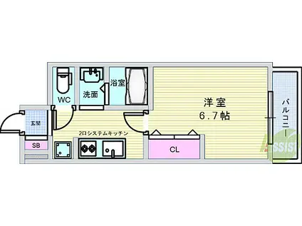 PARK HILLS 池田 LIEN(1K/10階)の間取り写真