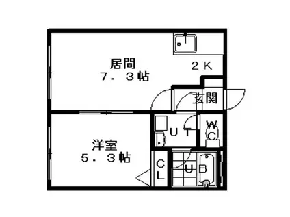 札幌市営東西線 二十四軒駅 徒歩3分 4階建 築19年(1LDK/4階)の間取り写真