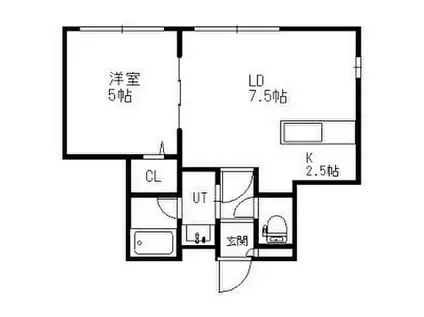 札幌市営東西線 琴似駅(ＪＲ) 徒歩5分 5階建 築7年(1LDK/5階)の間取り写真