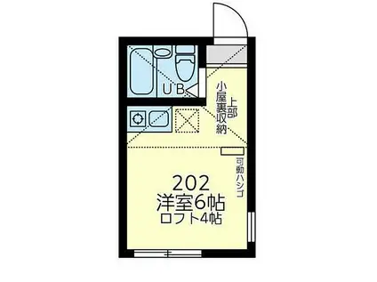 京急本線 黄金町駅 徒歩12分 2階建 築7年(ワンルーム/2階)の間取り写真