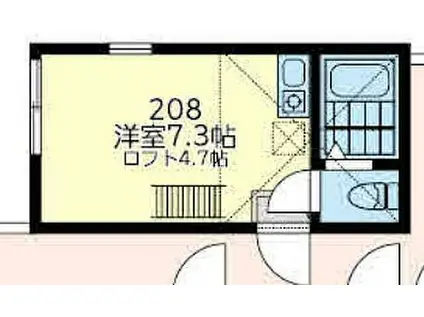 京急逗子線 六浦駅 徒歩7分 2階建 築2年(ワンルーム/2階)の間取り写真