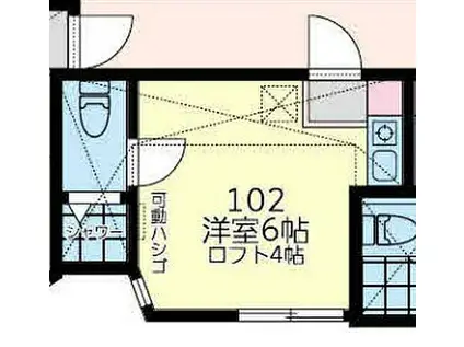 京急本線 生麦駅 徒歩8分 2階建 築2年(ワンルーム/1階)の間取り写真