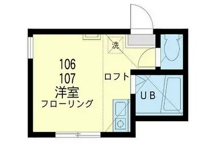 JR京浜東北・根岸線 根岸駅(神奈川) 徒歩14分 2階建 築8年(ワンルーム/1階)の間取り写真