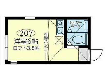 JR横須賀線 保土ケ谷駅 徒歩10分 2階建 築6年(ワンルーム/2階)の間取り写真