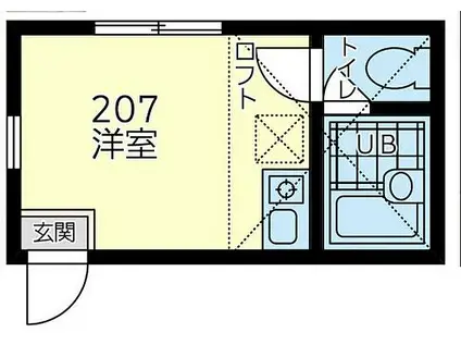 JR京浜東北・根岸線 鶴見駅 徒歩20分 2階建 築6年(ワンルーム/2階)の間取り写真