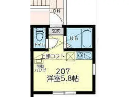 京急本線 杉田駅(神奈川) 徒歩9分 2階建 築1年(ワンルーム/2階)の間取り写真