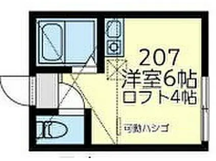 JR鶴見線 鶴見小野駅 徒歩5分 2階建 築5年(ワンルーム/2階)の間取り写真
