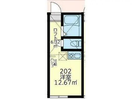 横浜市営地下鉄ブルーライン 阪東橋駅 徒歩20分 2階建 築1年(ワンルーム/2階)の間取り写真